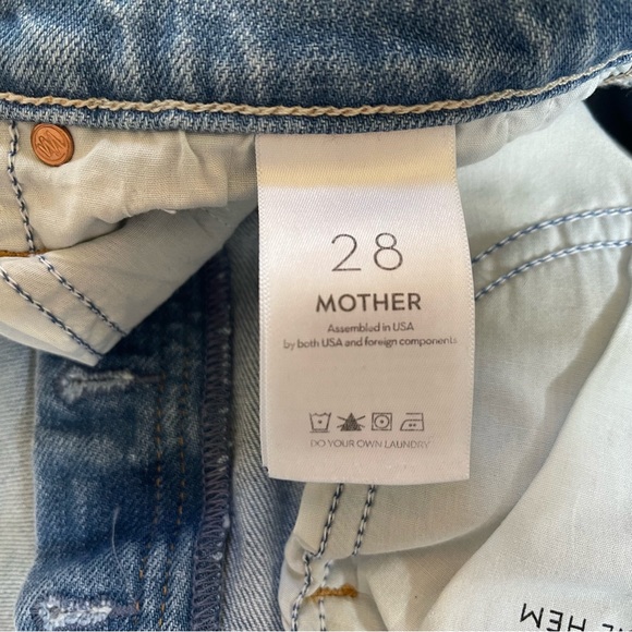 MOTHER SUPERIOR High Waisted Hiker Hover Jeans Undone Hem Distressed 28 - Picture 11 of 15